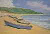 Boats on the beach: Oil on Canvas, 76x50cm not for sale